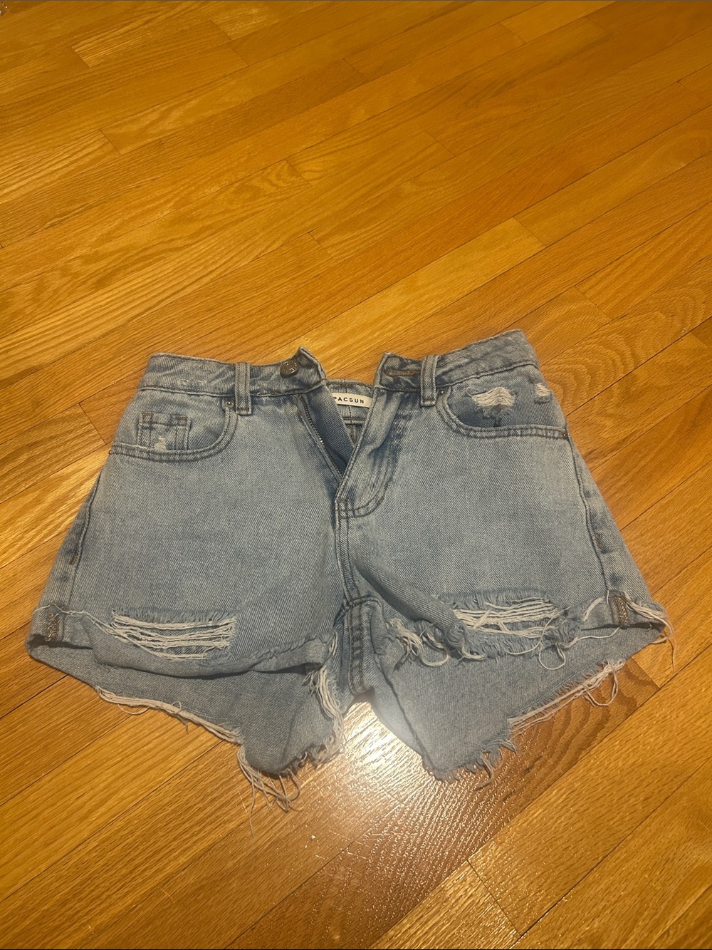 PacSun Light Wash Distressed Denim Cutoff Shorts